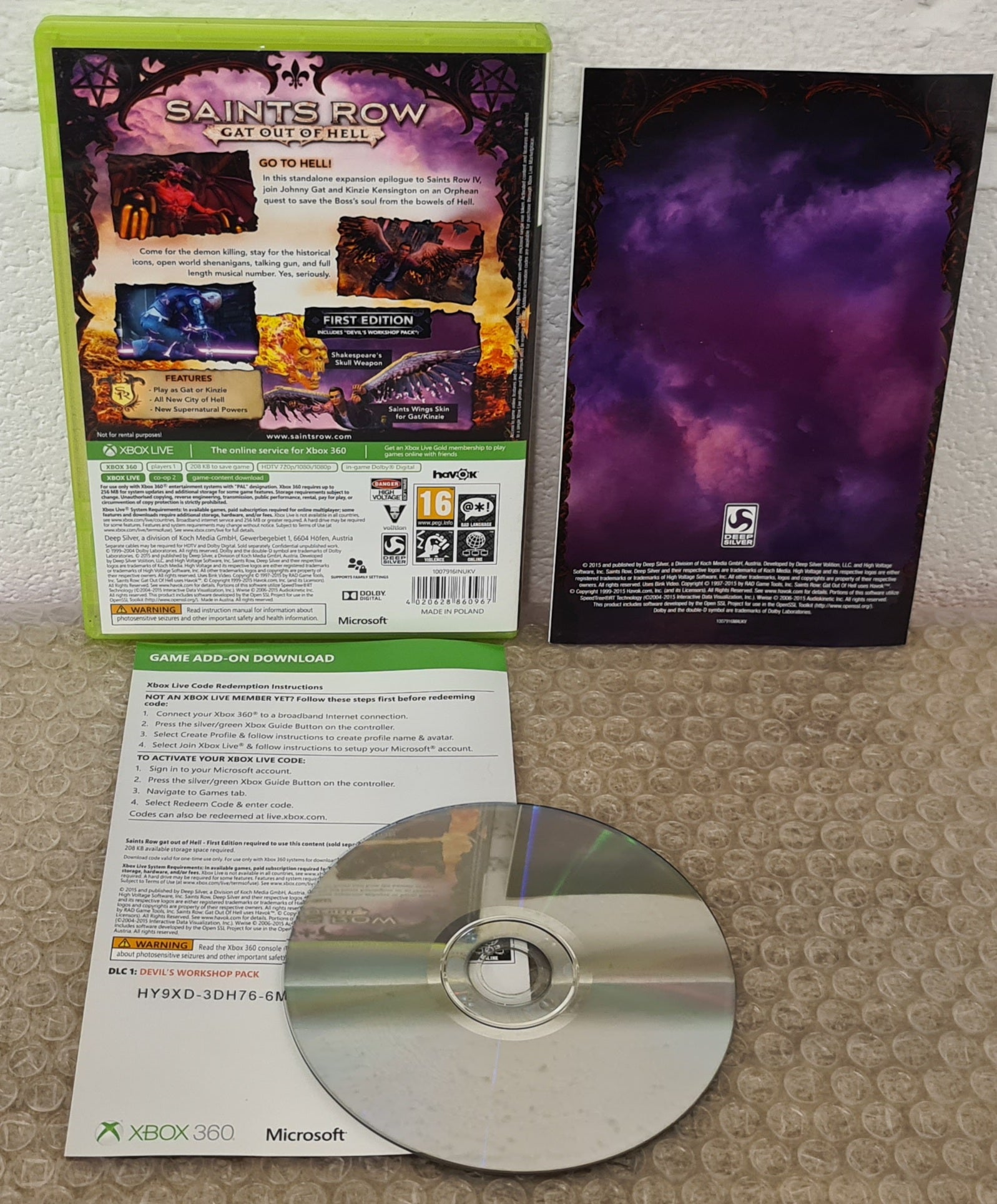 Saints Row Gat out of Hell First Edition Microsoft Xbox 360 Game