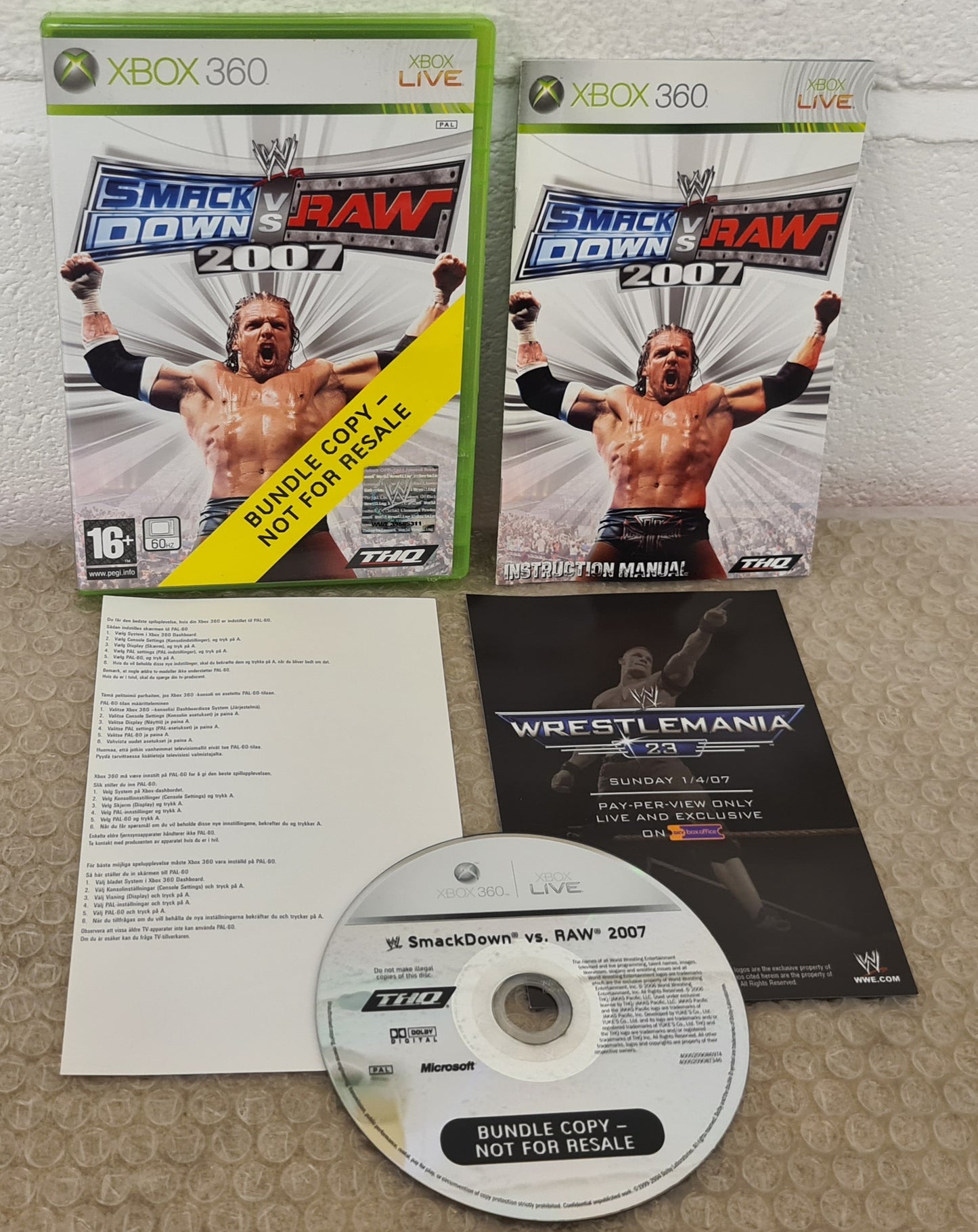 WWE Smackdown Vs Raw 2007 Bundle Copy not for Resale Microsoft Xbox 360 Game