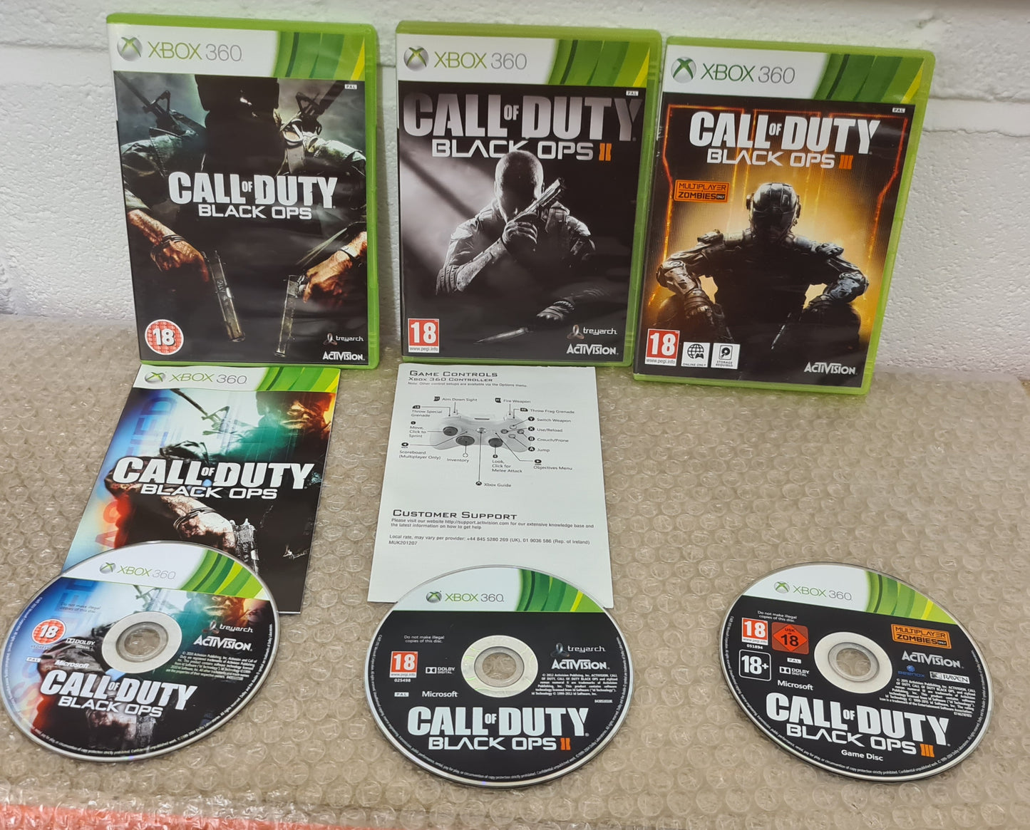 Call of Duty Black Ops 1 - 3 Microsoft Xbox 360 Game Bundle