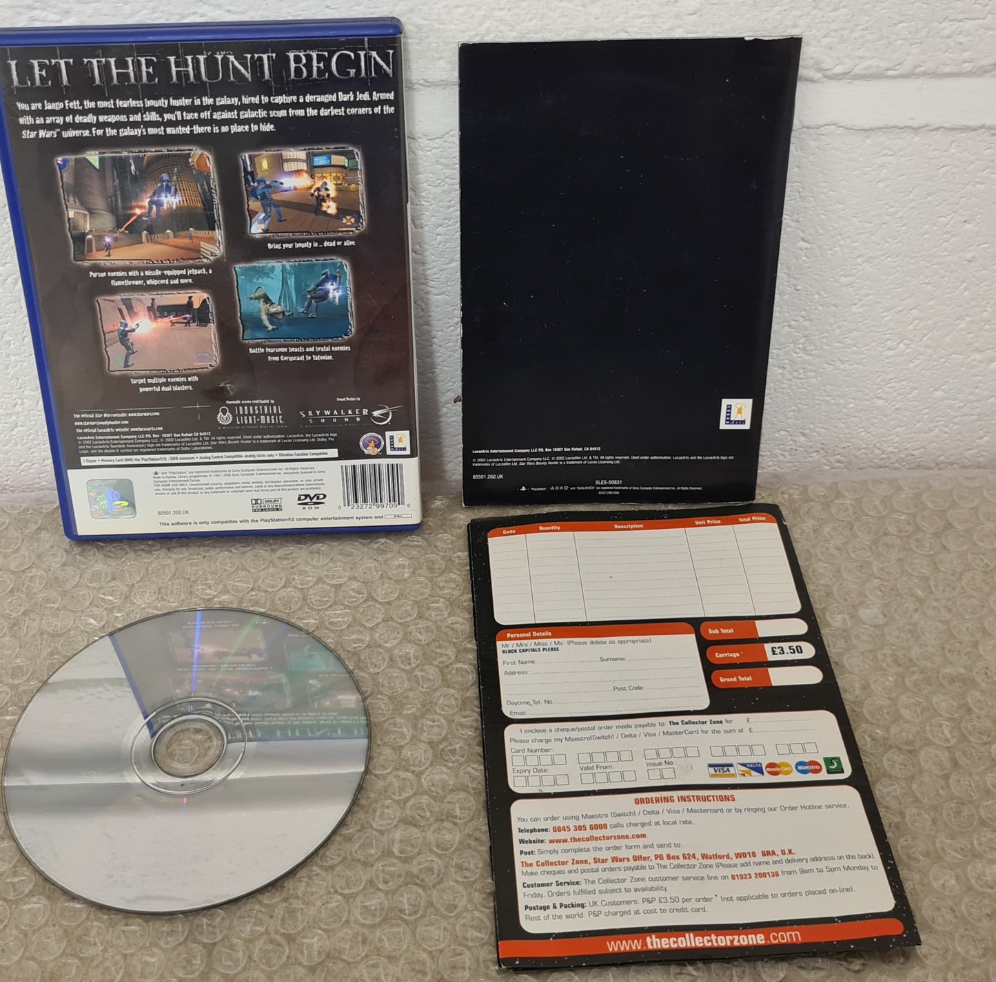 Star Wars Bounty Hunter Sony Playstation 2 (PS2) Game