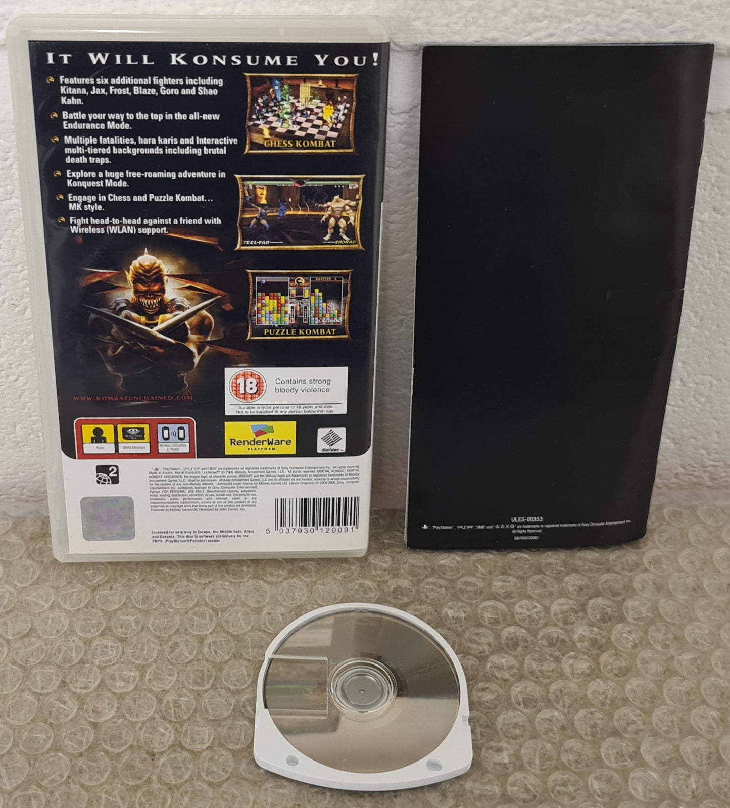 Mortal Kombat Unchained Sony PSP Game