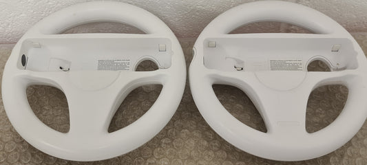 2 x White Official Racing Wheels Nintendo Wii Accessory