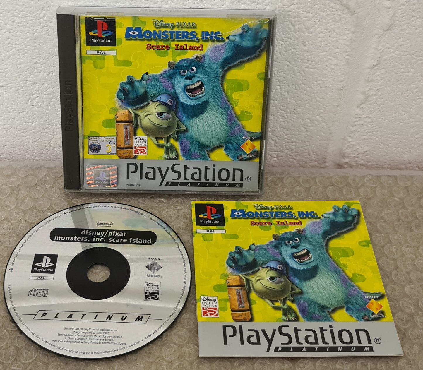 Monsters Inc Scare Island Platinum Sony Playstation 1 (PS1) Game