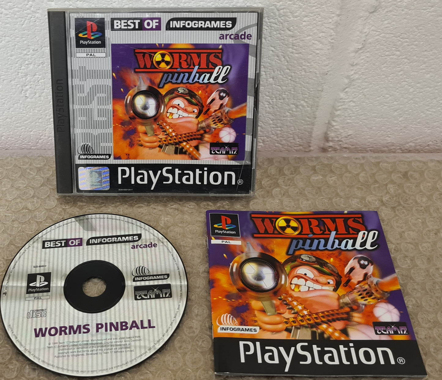 Worms Pinball Best of Infogrames Sony Playstation 1 (PS1) Game