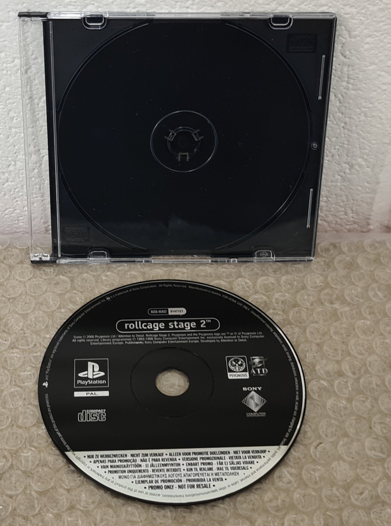 Rollcage Stage 2 Sony Playstation 1 (PS1) Game Promo Disc Only