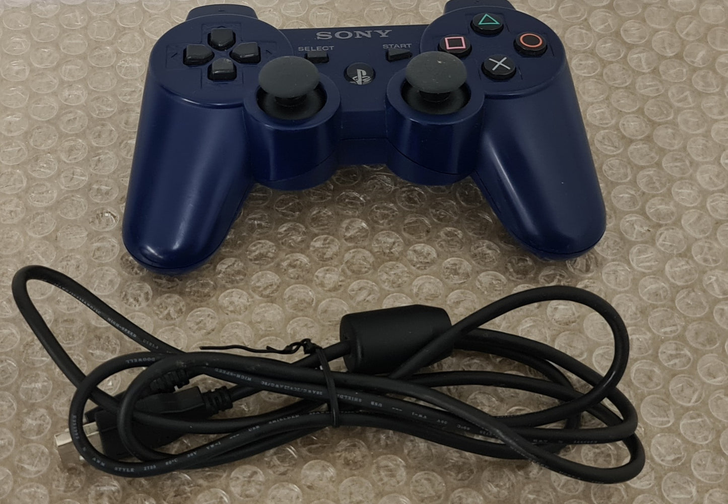 Official Blue Sony Playstation 3 (PS3) Controller with Charging Cable Accessory