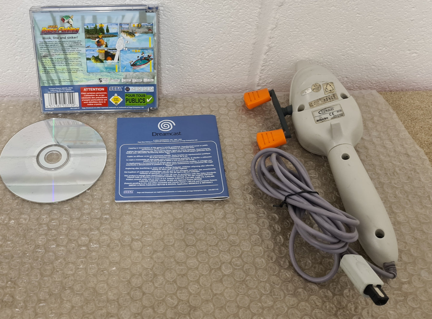 Sega Bass Fishing with Fishing Rod Controller Sega Dreamcast Game
