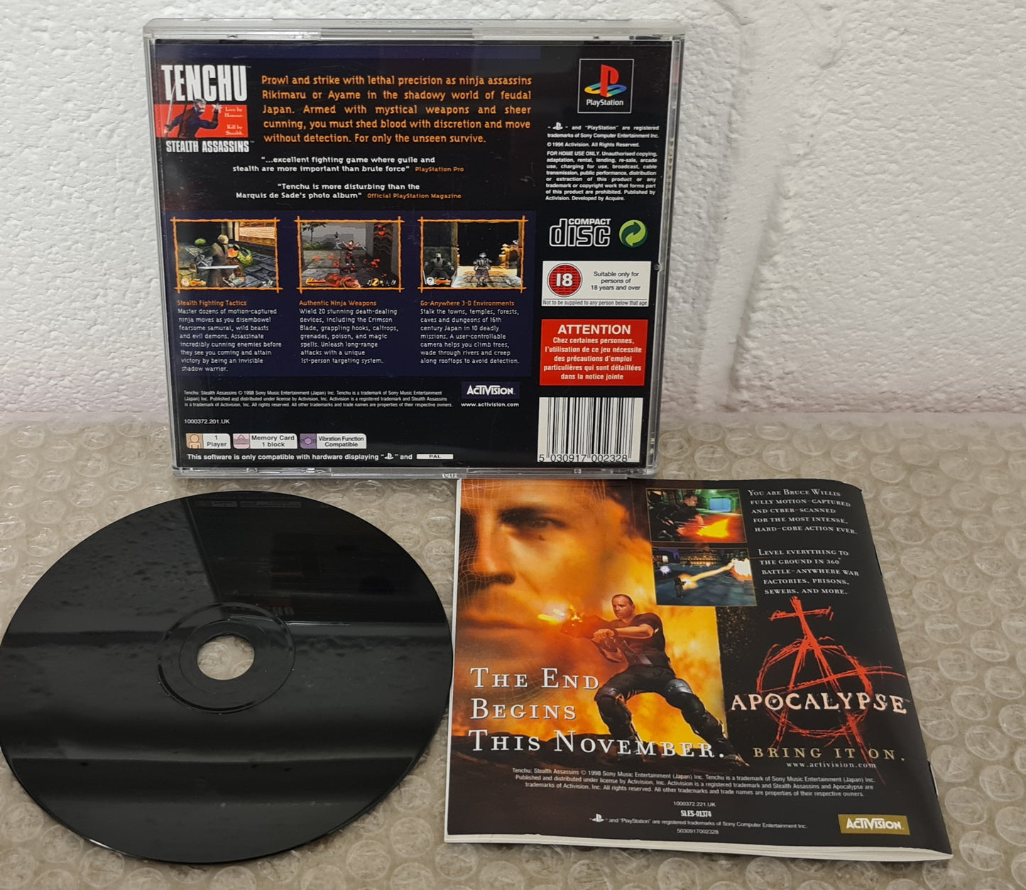 Tenchu Stealth Assassins Sony Playstation 1 (PS1) Game