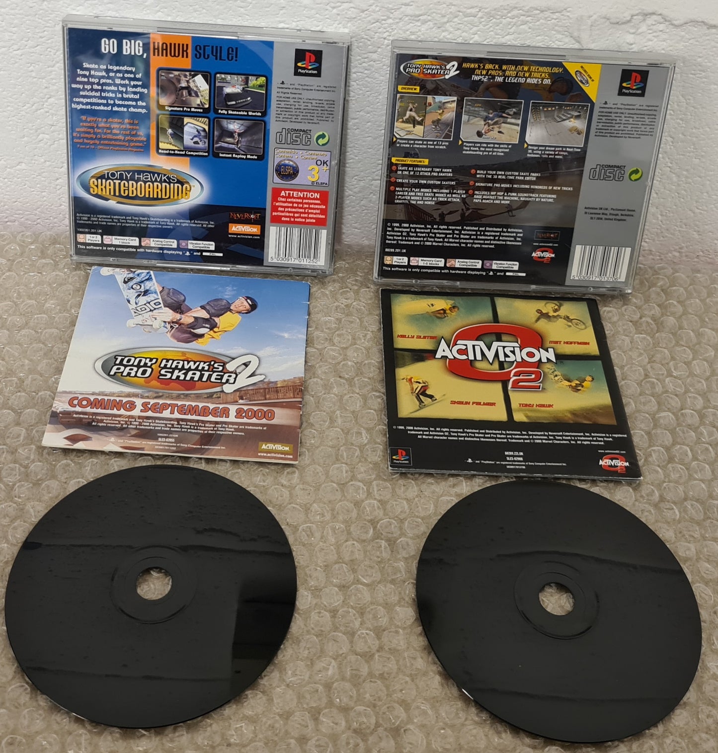 Tony Hawk's Pro Skater 1 & 2 Sony Playstation 1 (PS1) Game Bundle