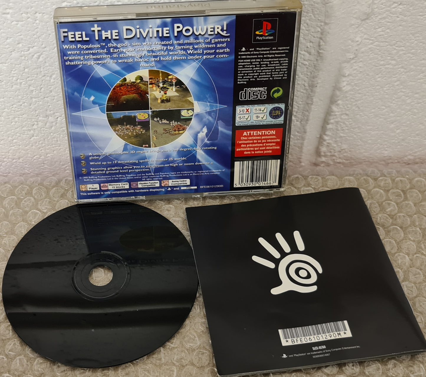Populous the Beginning Sony Playstation 1 (PS1) Game
