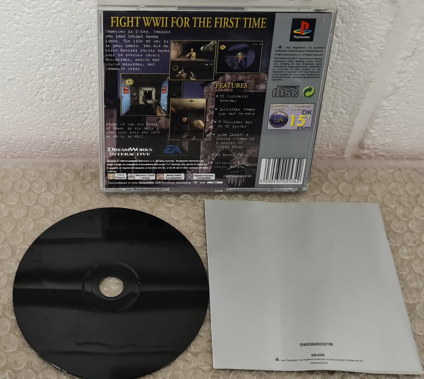 Medal of Honor Platinum Sony Playstation 1 (PS1) Game