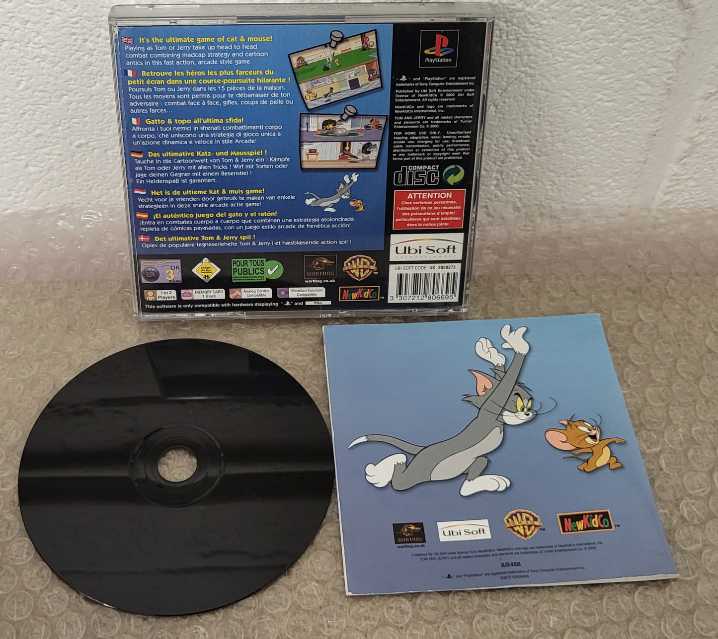 Tom & Jerry in House Trap Original Front Inlay Sony Playstation 1 (PS1) Game