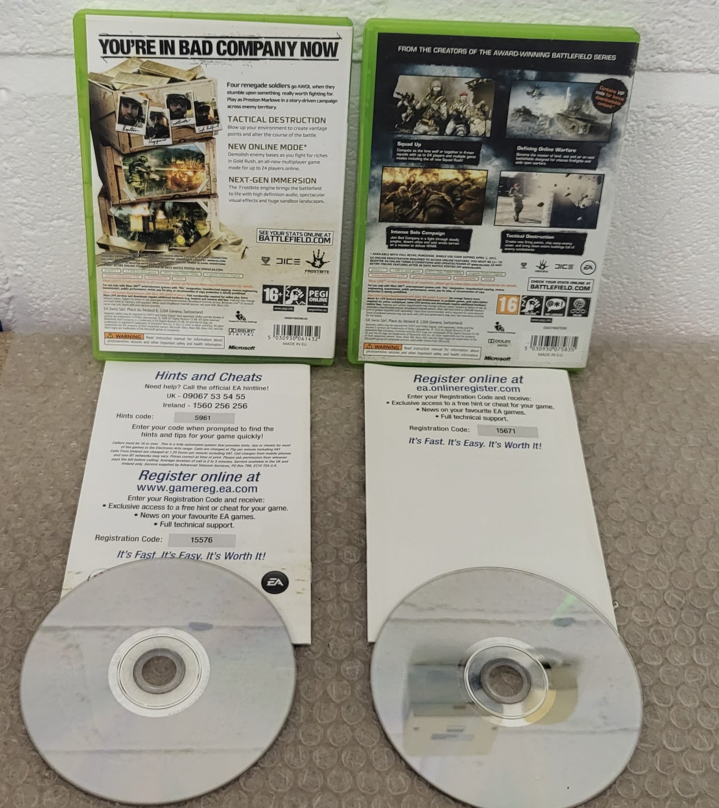 Battlefield Bad Company 1 & 2 Microsoft Xbox 360 Game Bundle