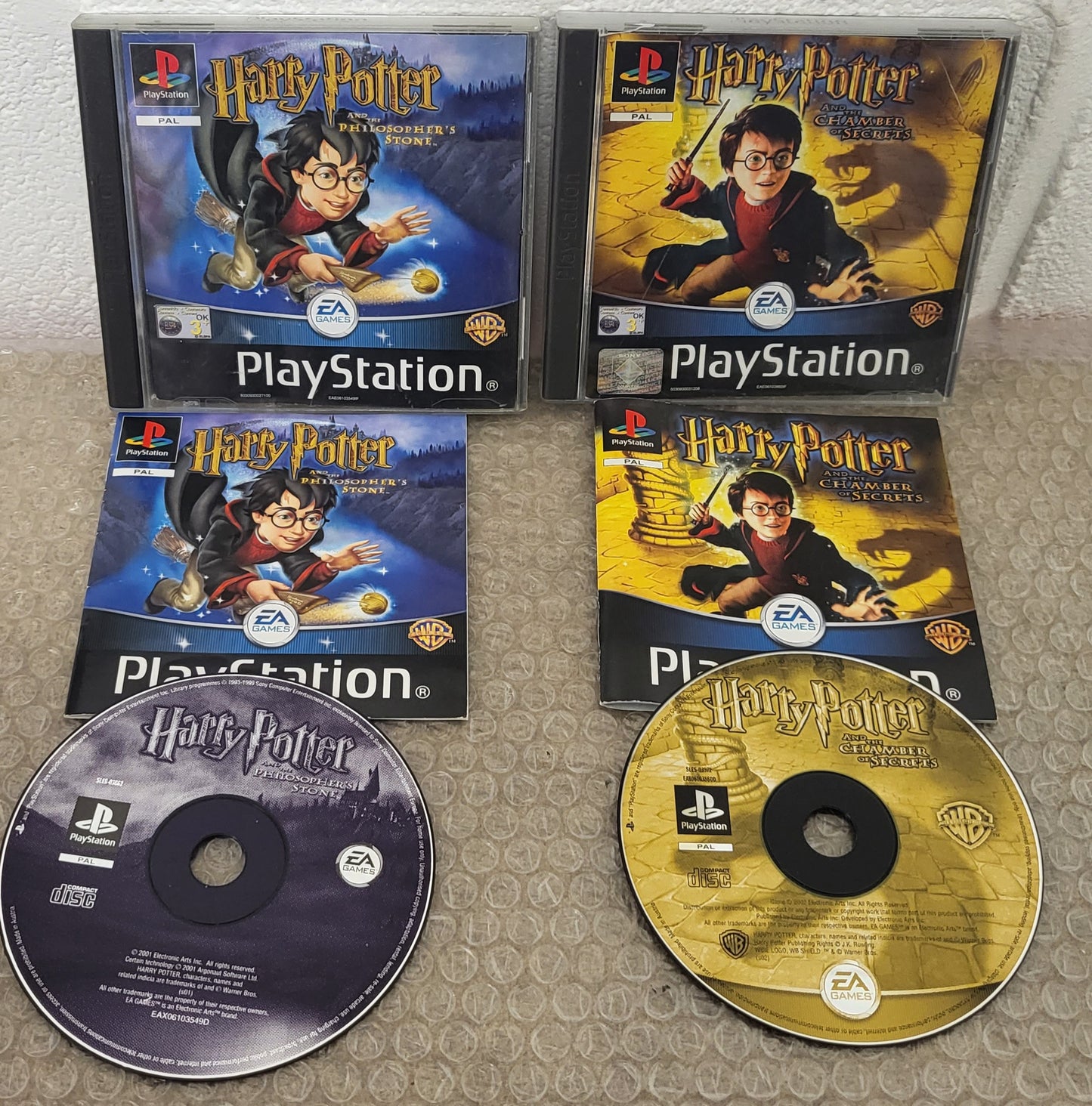 Harry Potter and the Philosopher's Stone & Chamber of Secrets Sony Playstation 1 (PS1) Game Bundle