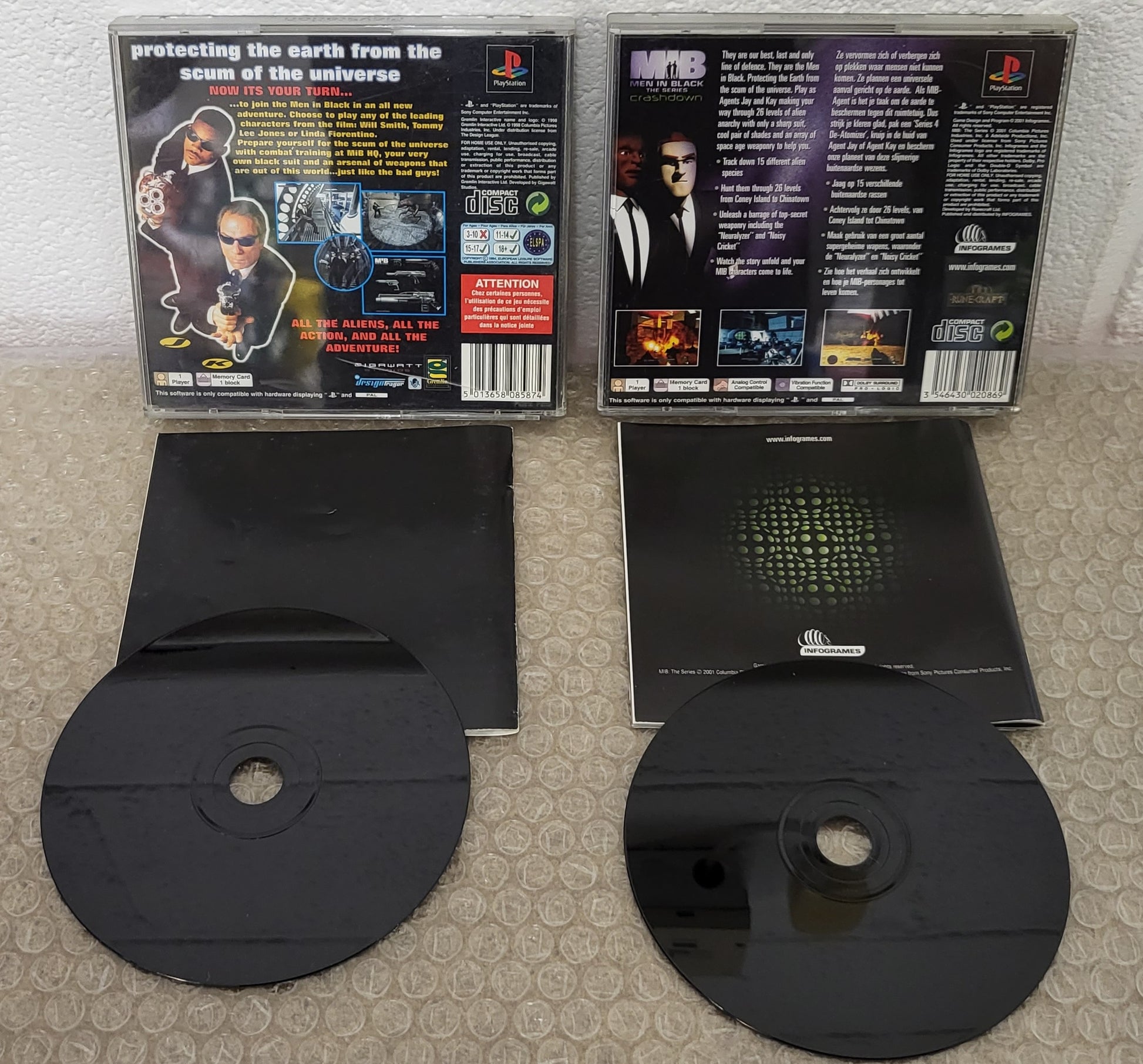 Men in Black & Men in Black Crashdown Sony Playstation 1 (PS1) Game Bundle