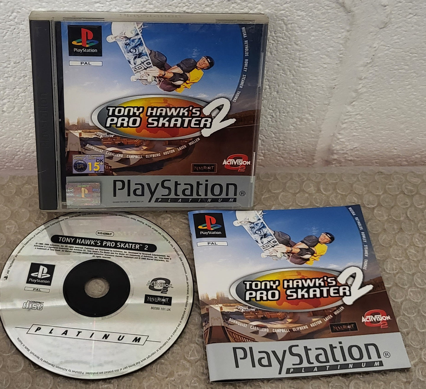 Tony Hawk's Pro Skater 2 Platinum Sony Playstation 1 (PS1) Game
