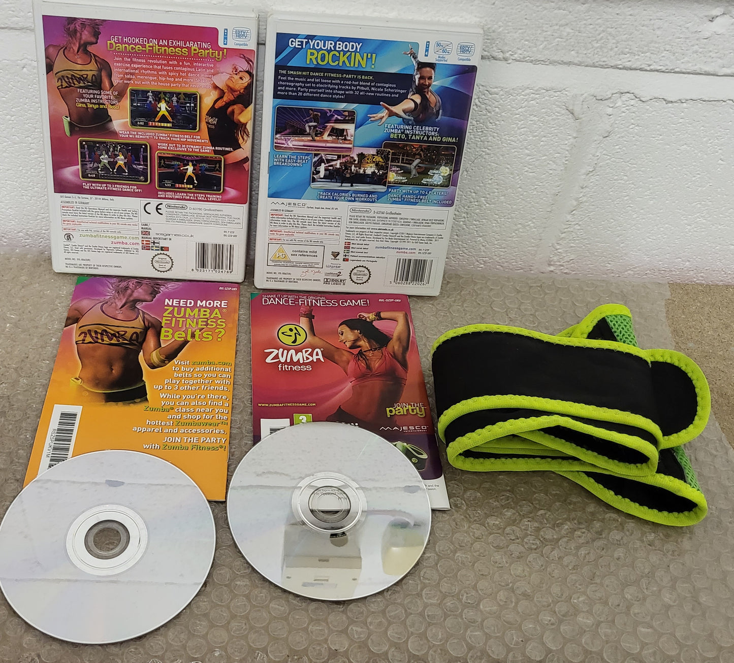 Zumba Fitness 1 & 2 with Belt Nintendo Wii Game Bundle