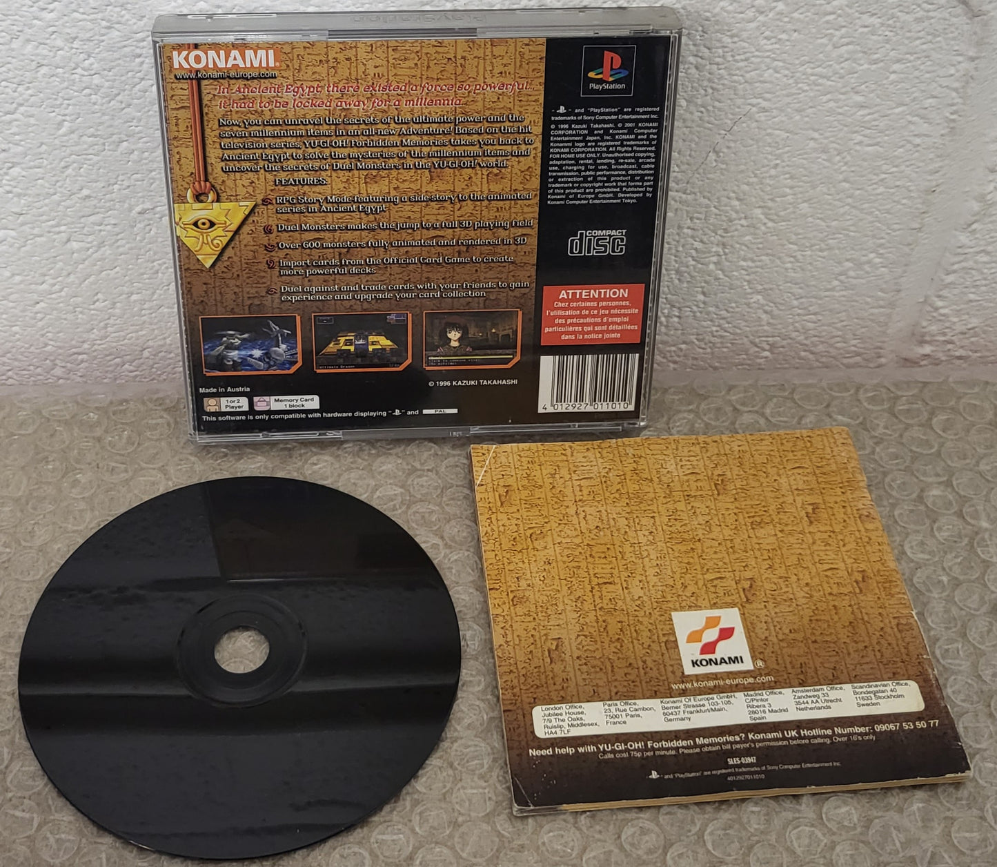 Yu-Gi-Oh! Forbidden Memories Sony Playstation 1 (PS1) Game