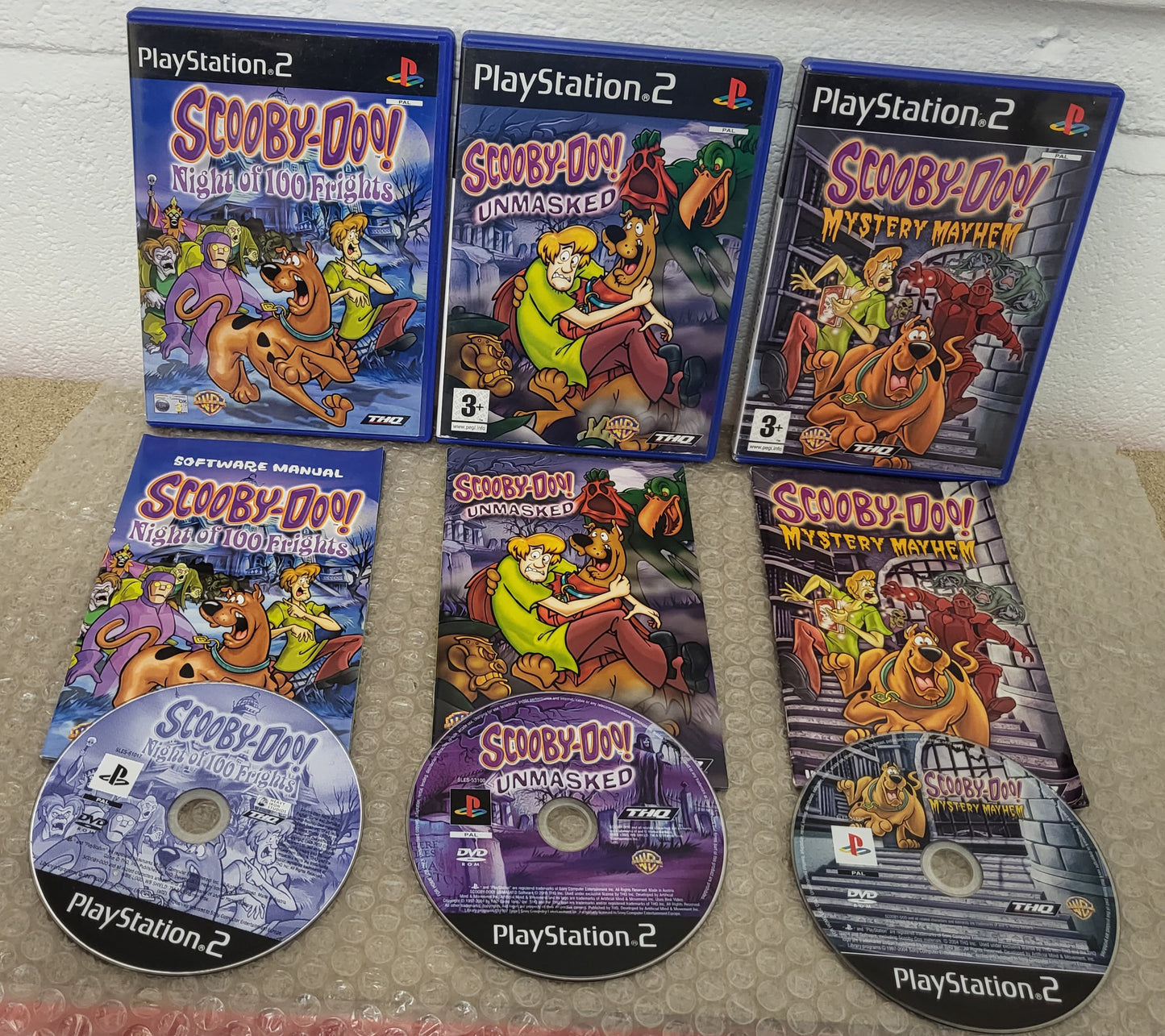 Scooby Doo x 3 Sony Playstation 2 (PS2) Game Bundle