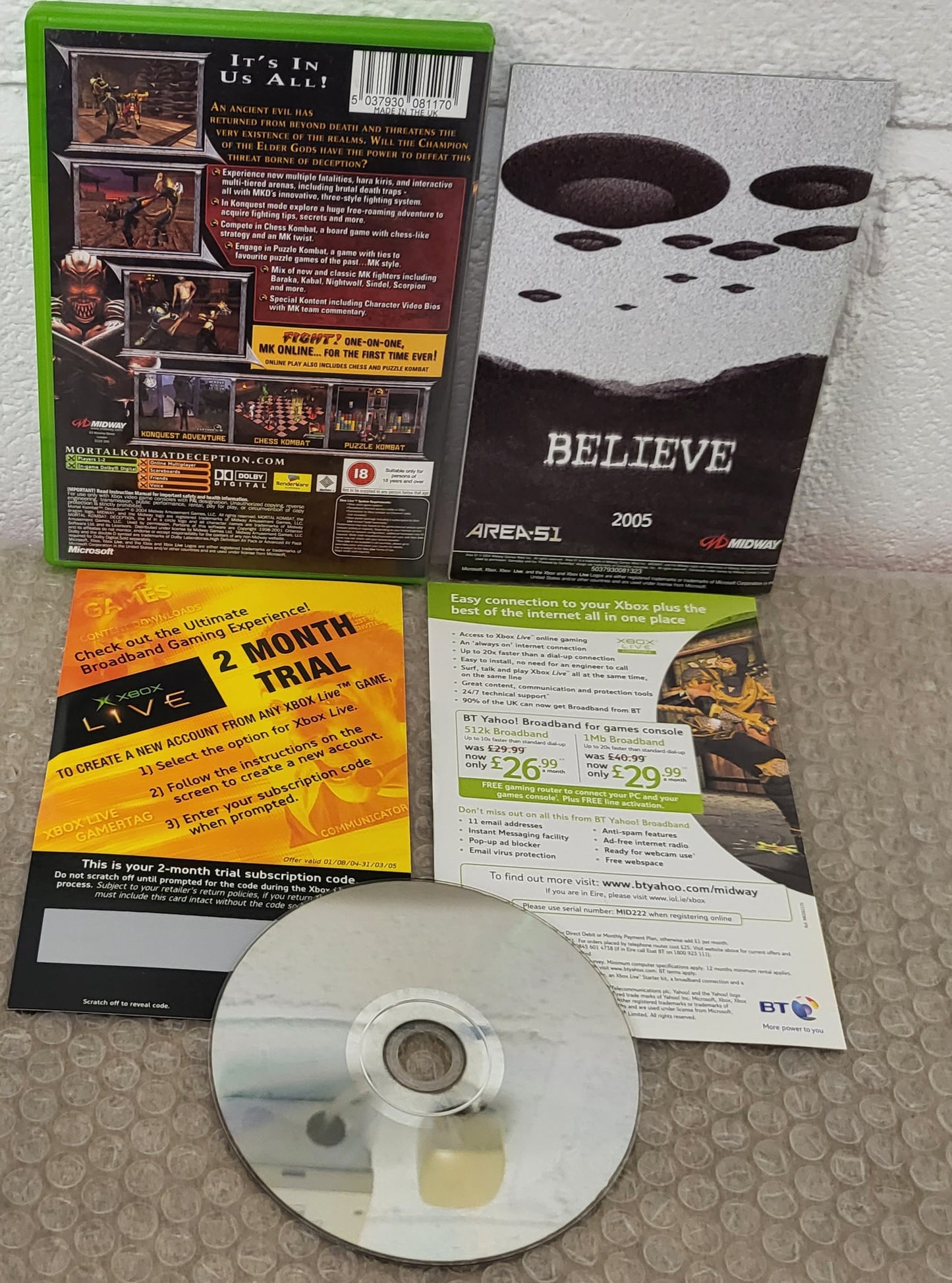 Mortal Kombat Deception Microsoft Xbox Game