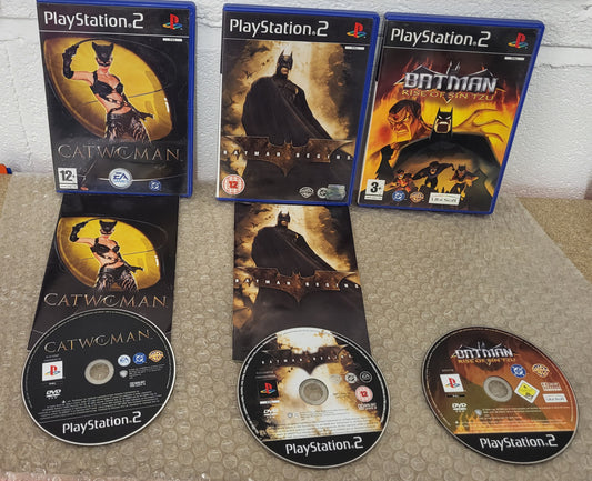 Catwoman, Batman Begins & Rise of Sin Tzu Sony Playstation 2 (PS2) Game Bundle