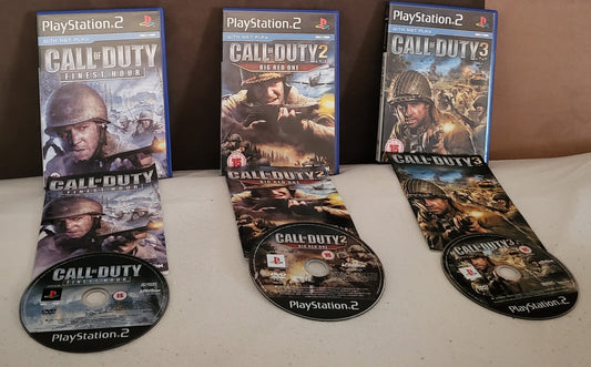 Call of Duty 1 -3 Sony Playstation 2 (PS2) Game Bundle