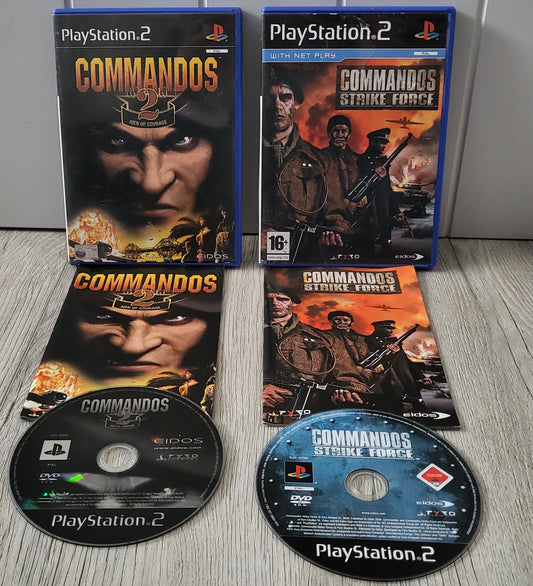 Commandos Strike Force & Commandos 2 Men of Courage Sony Playstation 2 (PS2) Game Bundle