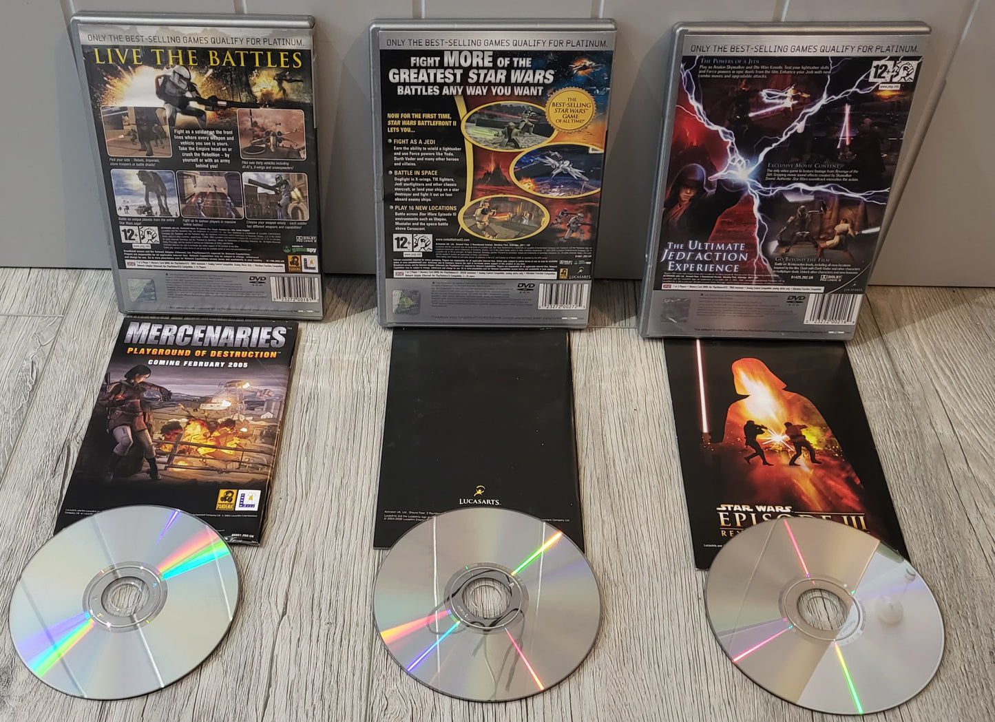 Star Wars Battlefront 1, 2 & Episode III Sony Playstation 2 Game Bundle
