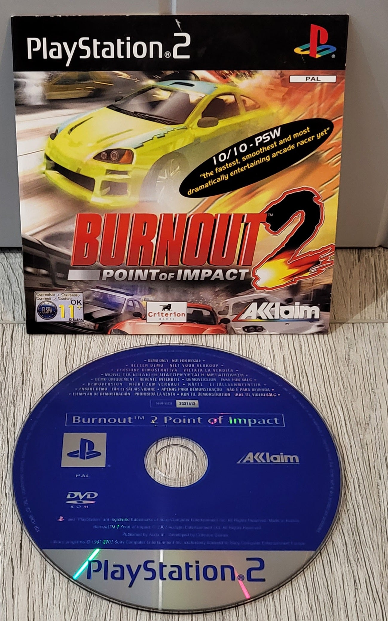 Burnout 2 Sony Playstation 2 (PS2) Demo Disc