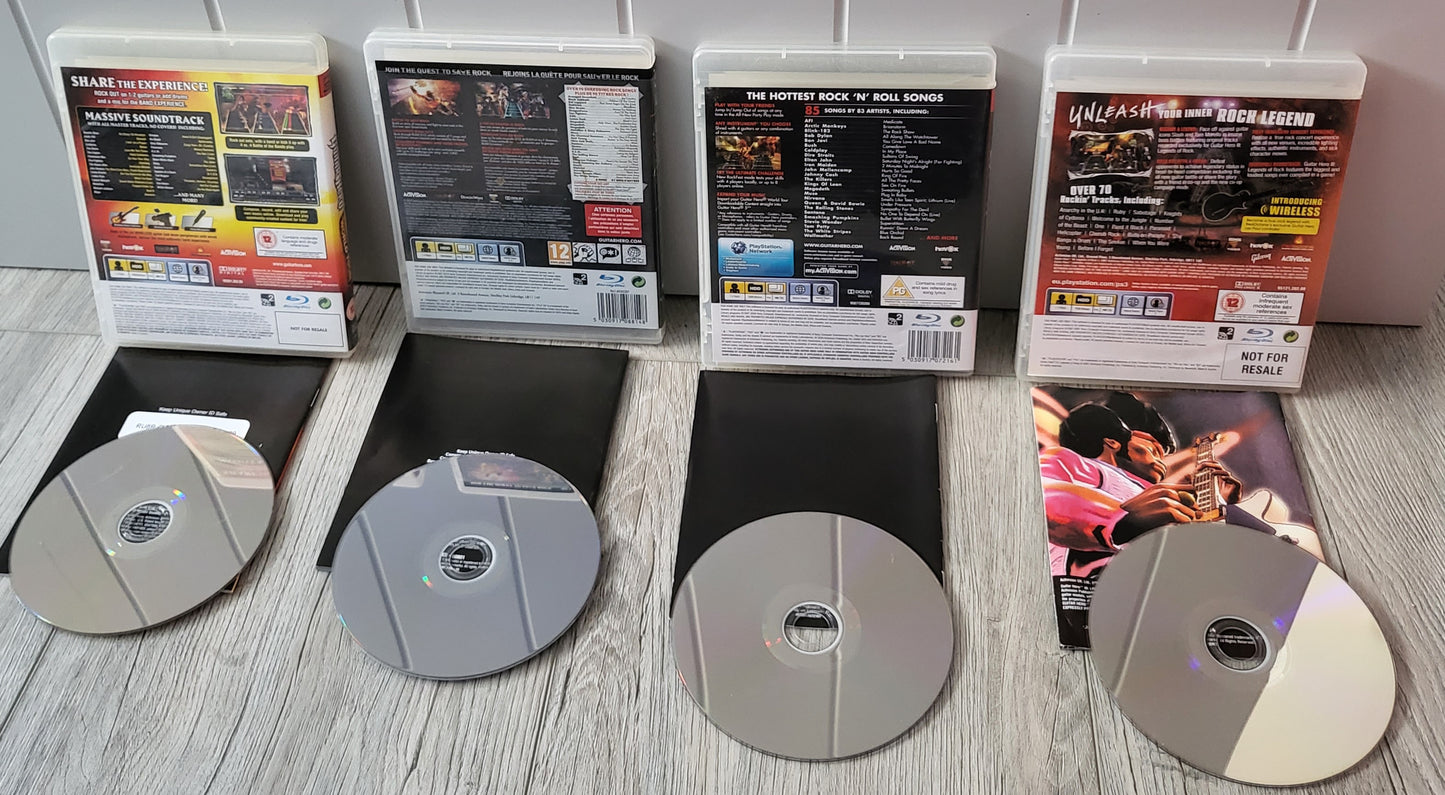 Guitar Hero x 4 Sony Playstation 3 (PS3) Game Bundle