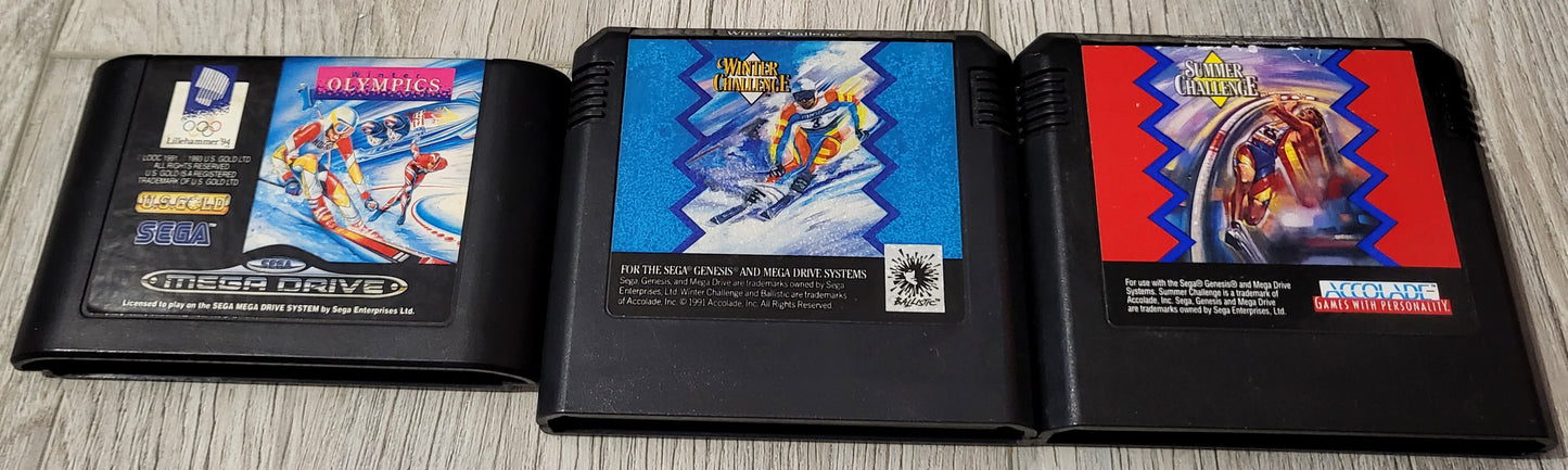 Winter Olympics, Summer & Winter Challenge Sega Mega Drive Game Cartridge Only Bundle