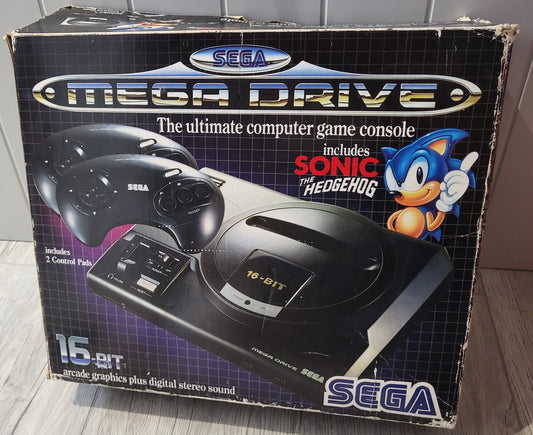 Boxed Sega Mega Console with Sonic the Hedgehog