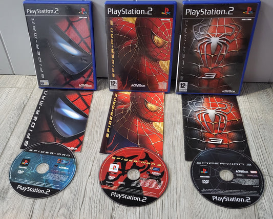 Spider-Man 1 - 3 Sony Playstation 2 (PS2) Game Bundle