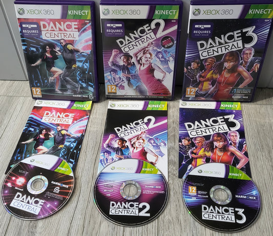Dance Central 1 - 3 Microsoft Xbox 360 Game Bundle