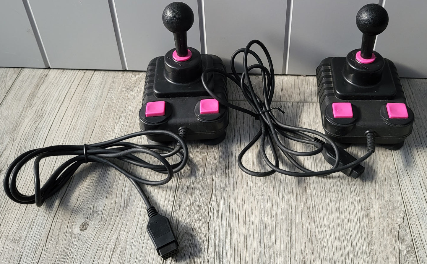 2 x Pink Buttoned Zip Stik Joystick Controllers Accessory ULTRA RARE