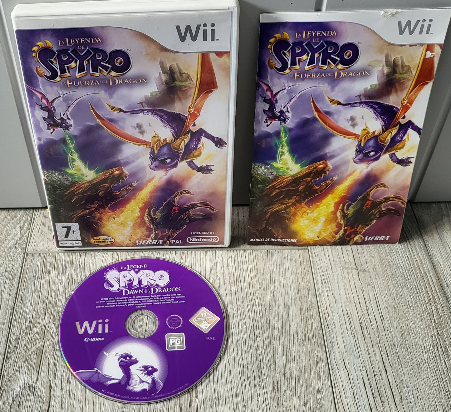 Spyro Dawn of the Dragon Spanish Inlay & Manual Nintendo Wii Game