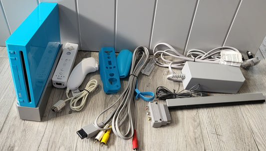 Blue Nintendo Wii Console