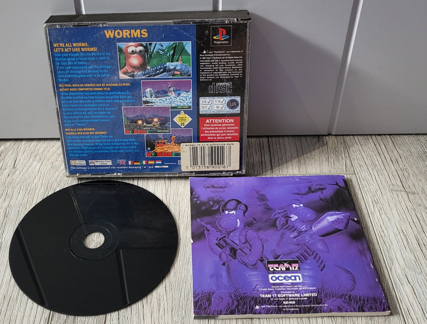 Worms Big Box Sony Playstation 1 (PS1) Game
