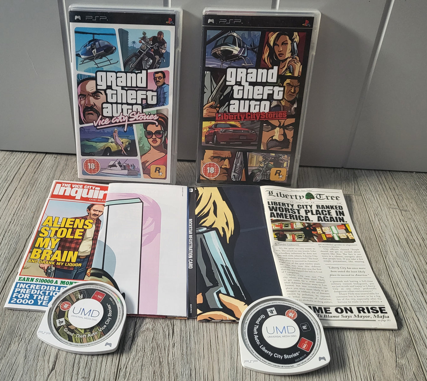 Grand Theft Auto Vice & Liberty City Stories with Maps Sony PSP Game Bundle