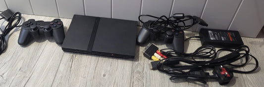 Slim Sony Playstation 2 (PS2) Console SCPH 79003 with 2 Third Party controllers
