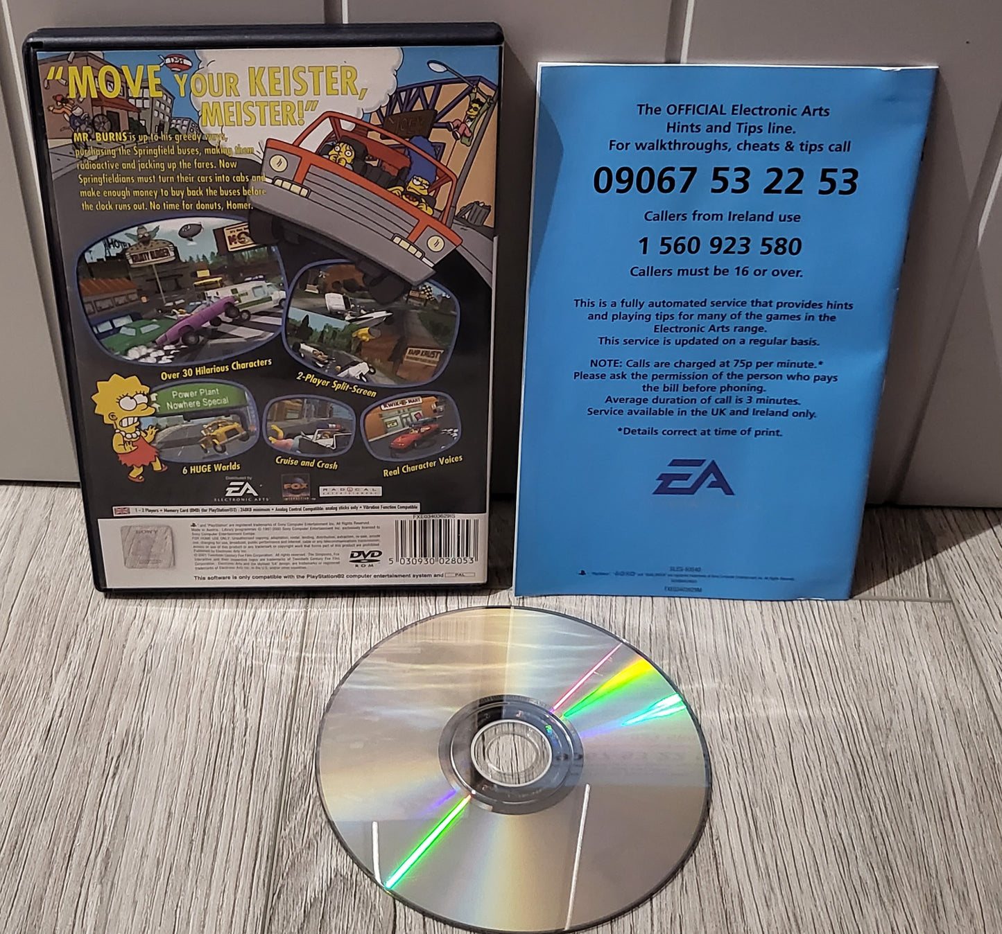 The Simpsons Road Rage Sony Playstation 2 (PS2) Game