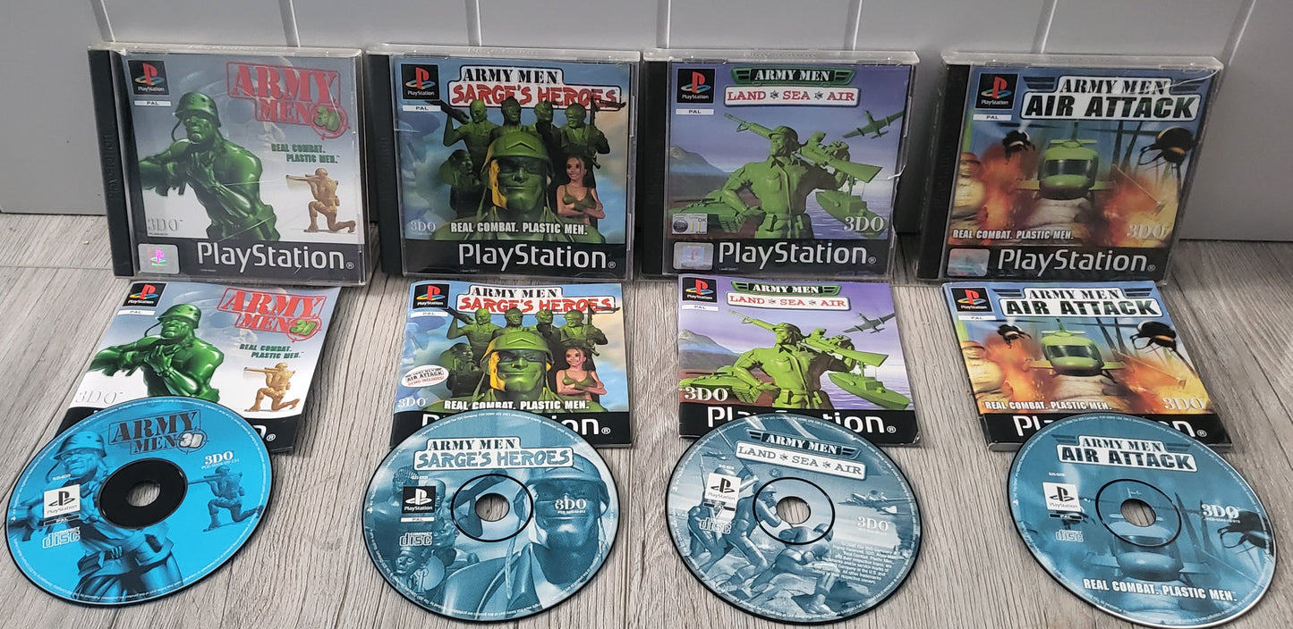 Army Men x4 Sony Playstation 1 (PS1) Game Bundle