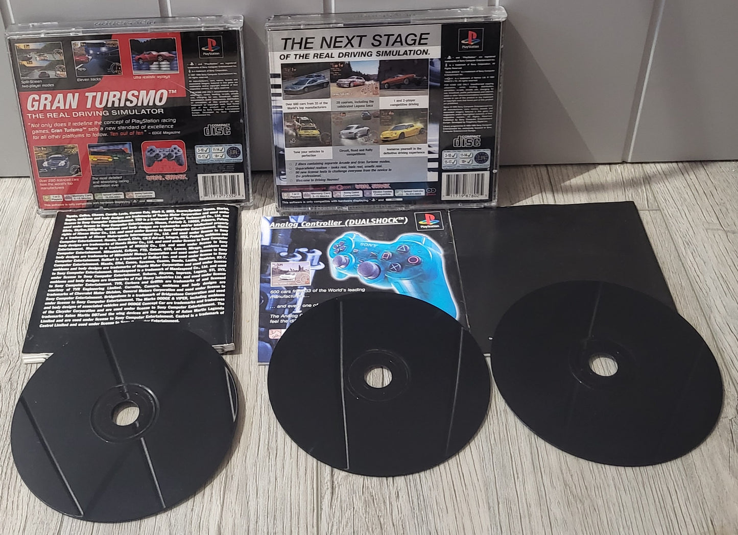 Gran Turismo 1 & 2 Black Label Sony Playstation 1 (PS1) Game Bundle