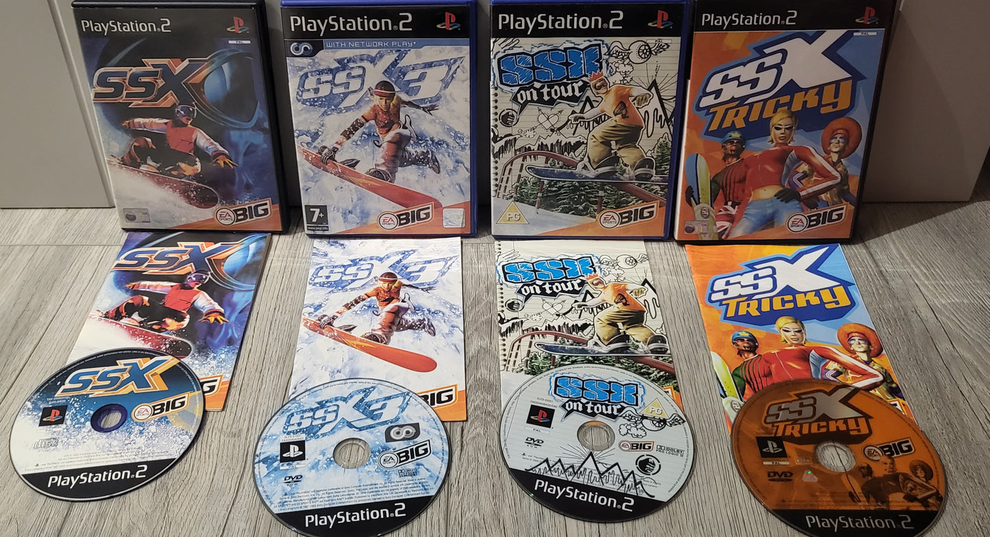 SSX 1, 3, On Tour & Tricky  Sony Playstation 2 (PS2) Game Bundle