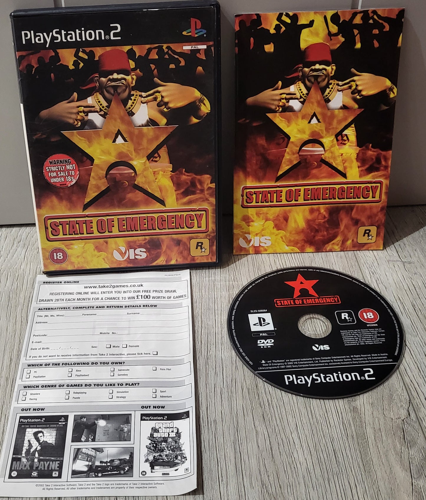 State of Emergency Sony Playstation 2 (PS2) Game