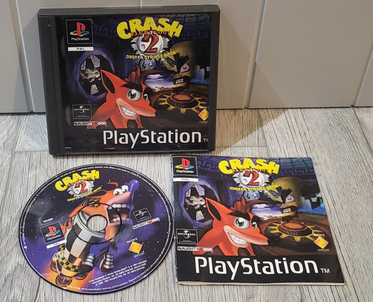Crash Bandicoot 2 Cortex Strikes Back Black Label Sony Playstation 1 (PS1) Game