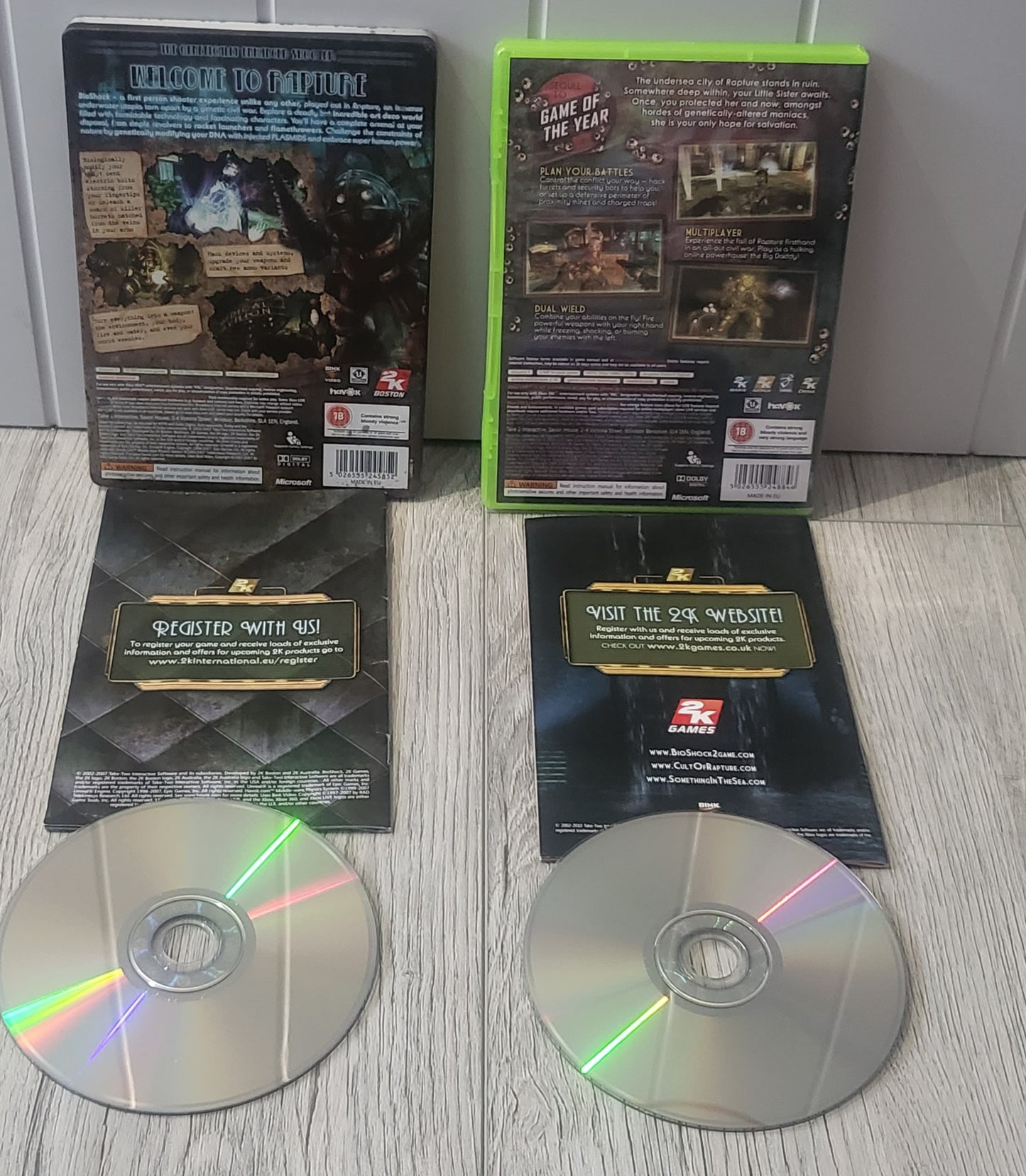 Bioshock 1 Steel Case & 2 Microsoft Xbox 360 Game Bundle