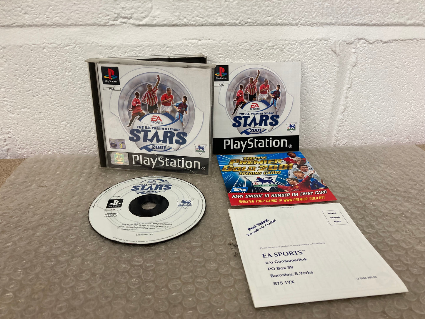 The F.A Premier League Stars 2001 Sony Playstation 1 (PS1) Game