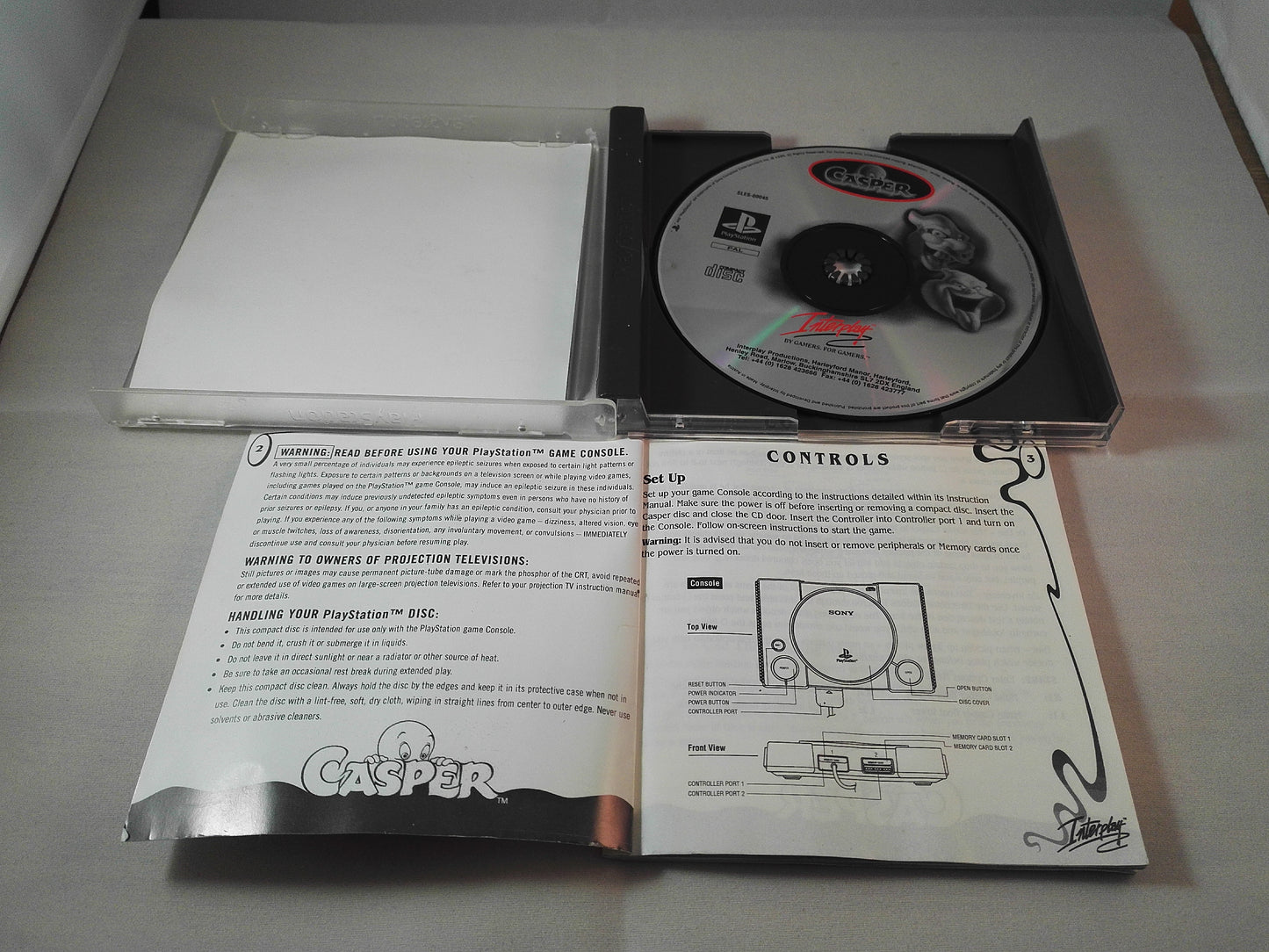 Casper & Casper: Friends Around The World PS1 (Sony PlayStation 1) game bundle
