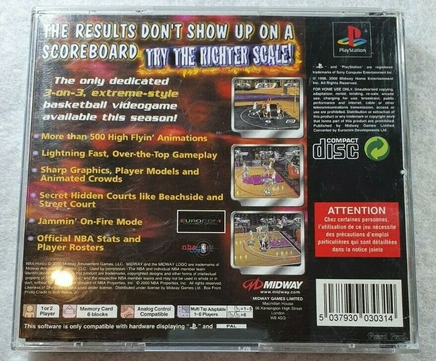 NBA Hoopz Sony Playstation 1 (PS1) Game